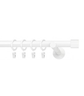 Single curtain rods white