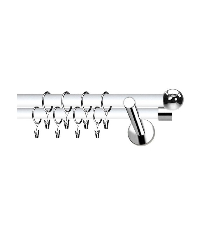 double curtain rods white