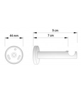Single curtain rods white