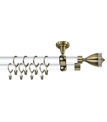 white double curtain rod