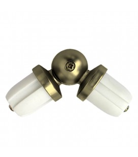 Angle Joint for Curtain Poles 25 mm Antique Brass