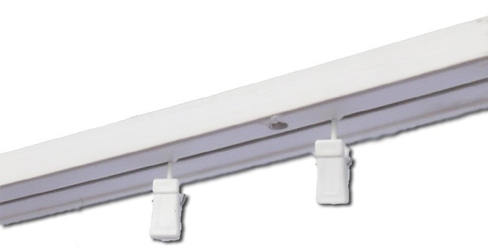 Rail Rideaux Blanc en plastic de Plafond