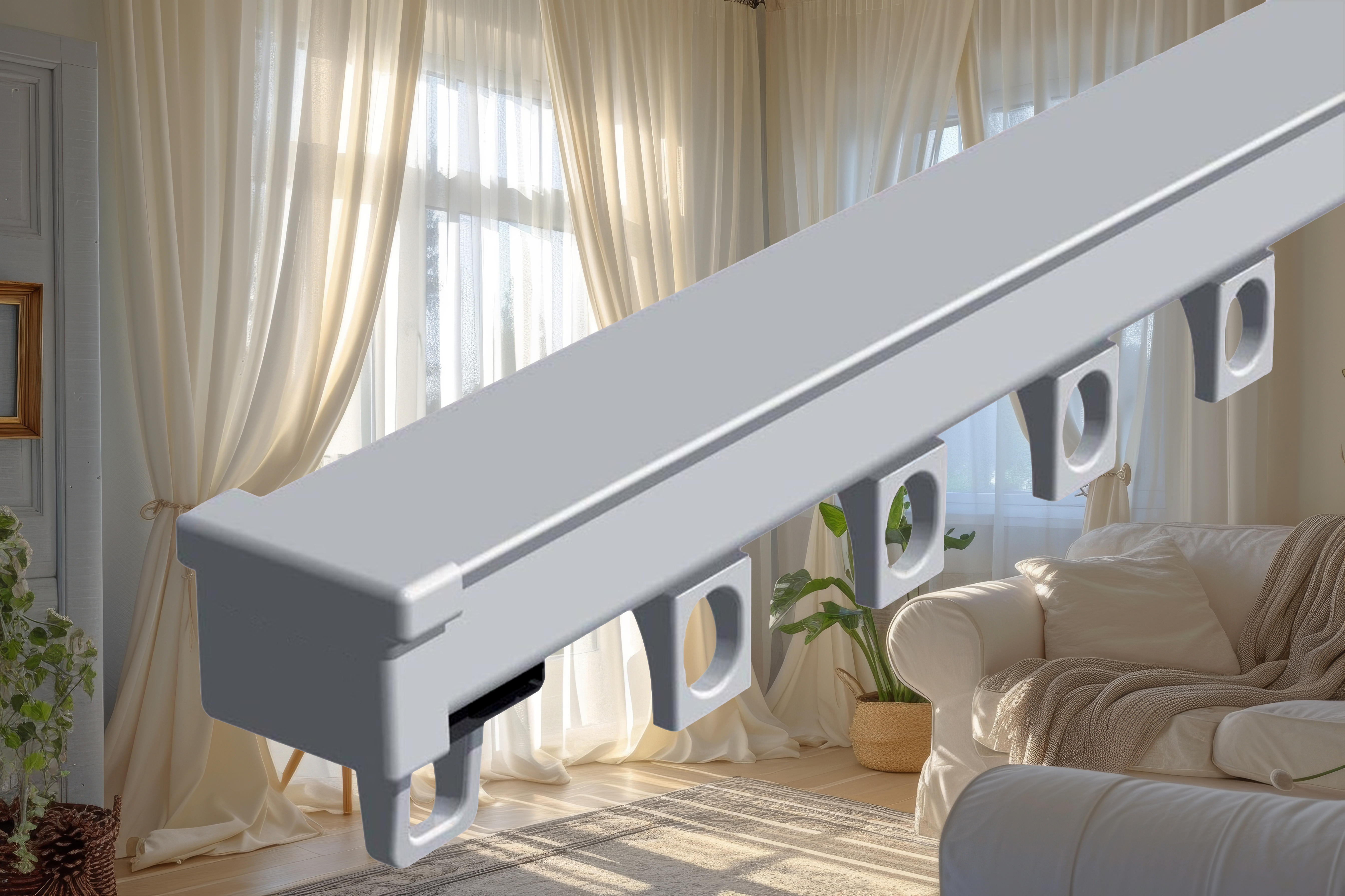 Modern Curtain Rail in aluminium