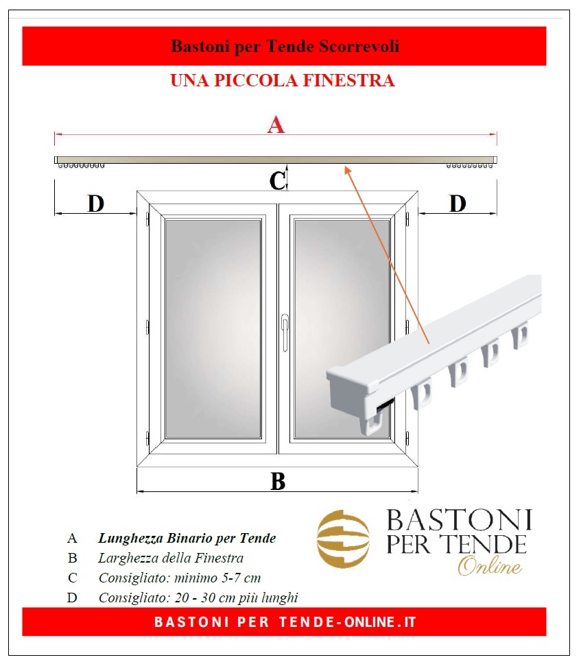 Binari per Tende scorrevoli per piccole finestre